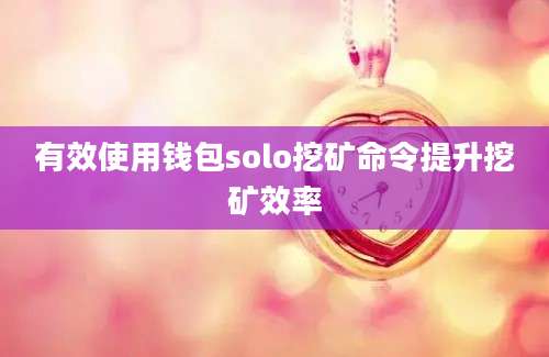 有效使用钱包solo挖矿命令提升挖矿效率