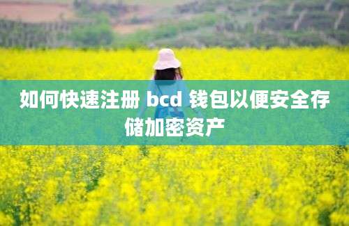 如何快速注册 bcd 钱包以便安全存储加密资产