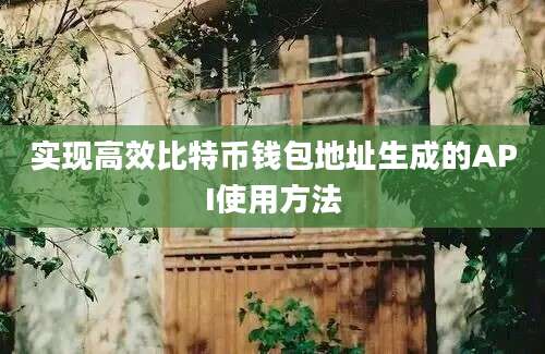 实现高效比特币钱包地址生成的API使用方法