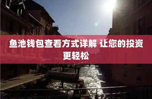 鱼池钱包查看方式详解 让您的投资更轻松