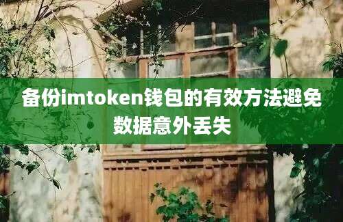 备份imtoken钱包的有效方法避免数据意外丢失