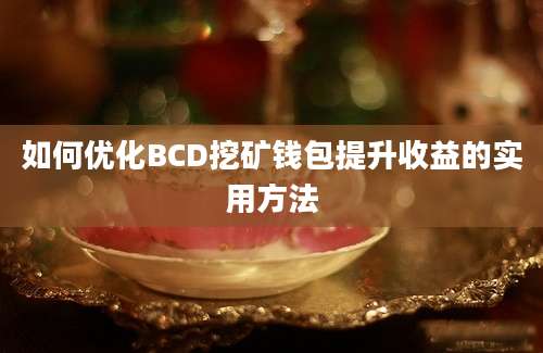 如何优化BCD挖矿钱包提升收益的实用方法