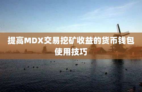 提高MDX交易挖矿收益的货币钱包使用技巧