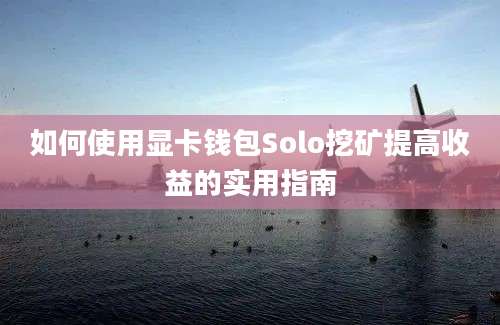 如何使用显卡钱包Solo挖矿提高收益的实用指南